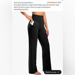 Women's Gradual Black Wide Leg Yoga Pants